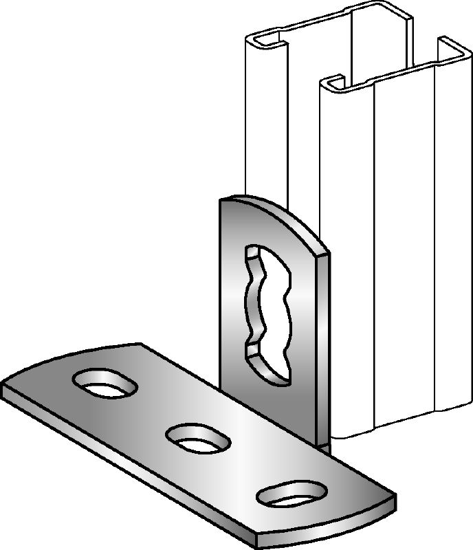 MQP-1 Channel foot Galvanised channel foot for fastening channels to concrete in light/medium-duty applications