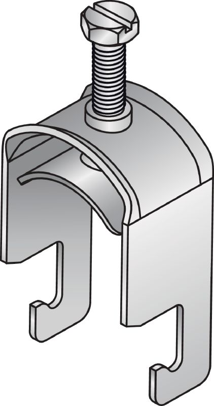 ME-BU Hot-dip galvanised (HDG) stirrup clamp for fastening up to 3 cables at one time