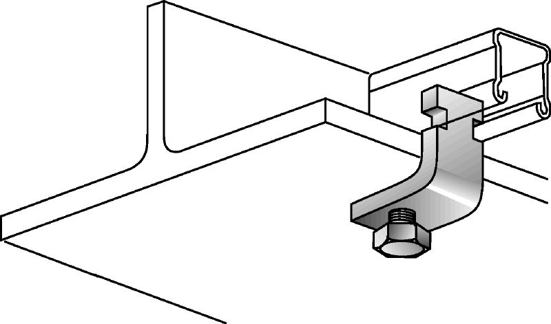 Kẹp dầm MQT-C-R Kẹp dầm bằng thép không gỉ (A4) để nối trực tiếp thanh giằng MQ với dầm thép