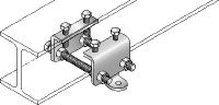 MQS-IB Beam connector Galvanised pre-assembled beam connector with FM approval for seismic bracing of fire sprinkler pipes on steel structures