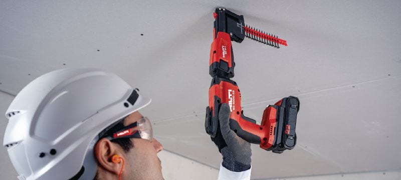 SD 5000-22 Cordless drywall screwdriver Cordless drywall screwdriver with powerful Nuron battery for more torque and screws per charge when hanging drywall, wood boards, and exterior sheathing Các ứng dụng 1